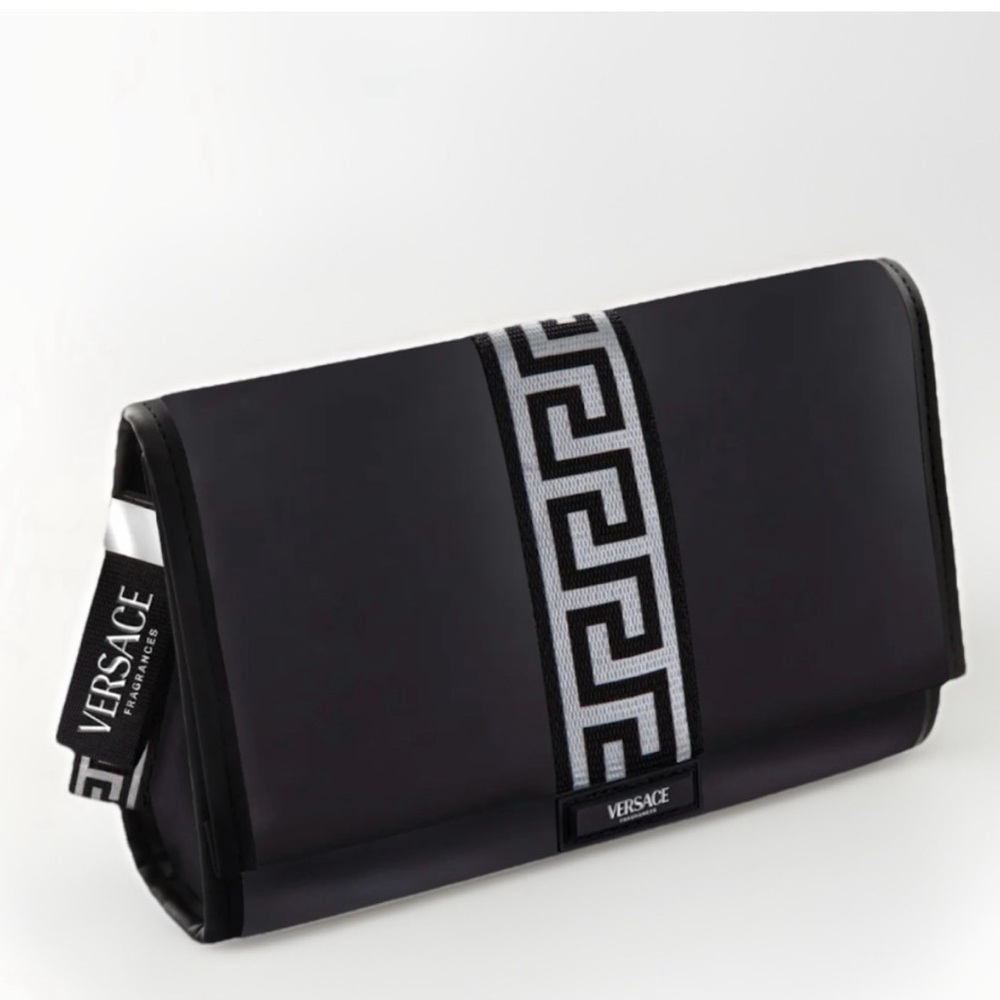 Versace Black and Silver Travel Pouch